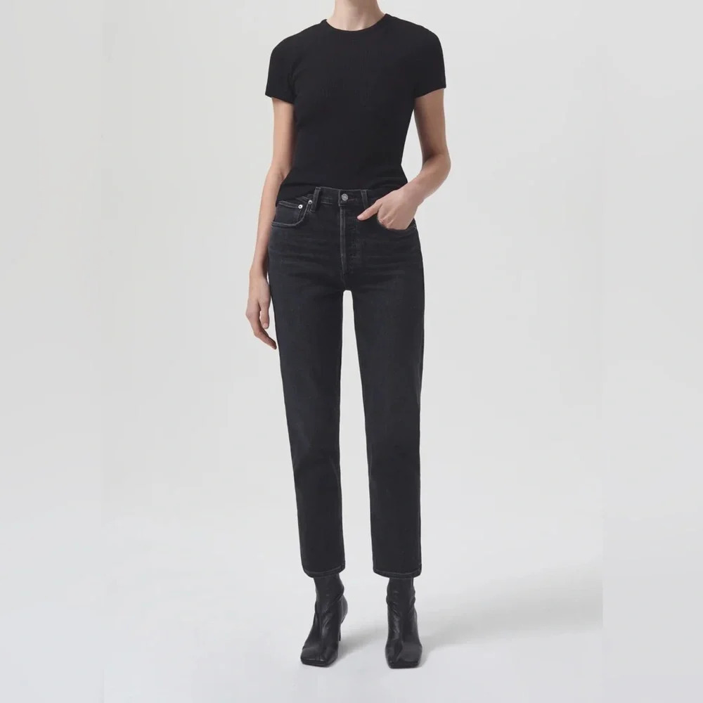 AGOLDE RILEY HIGH RISE STRAIGHT CROP (STRETCH) IN PANORAMIC size 26